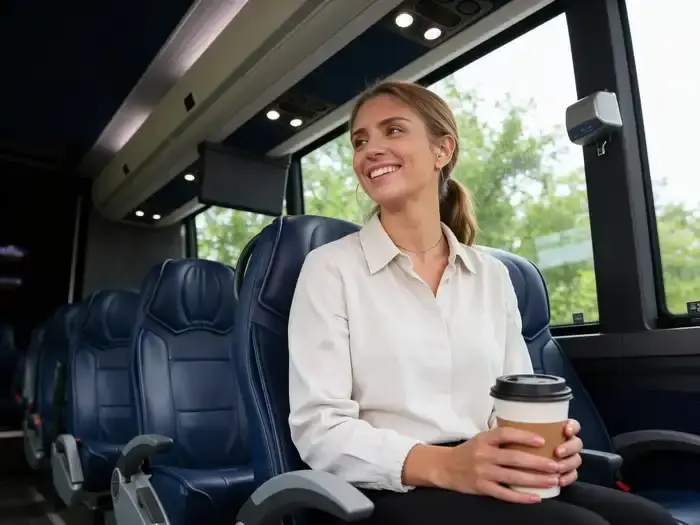 passengr on charter bus