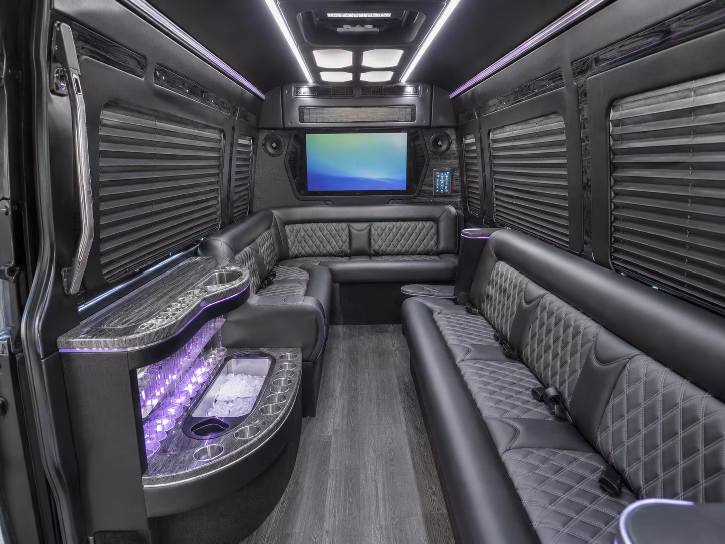 canton 25 passenger party bus interior