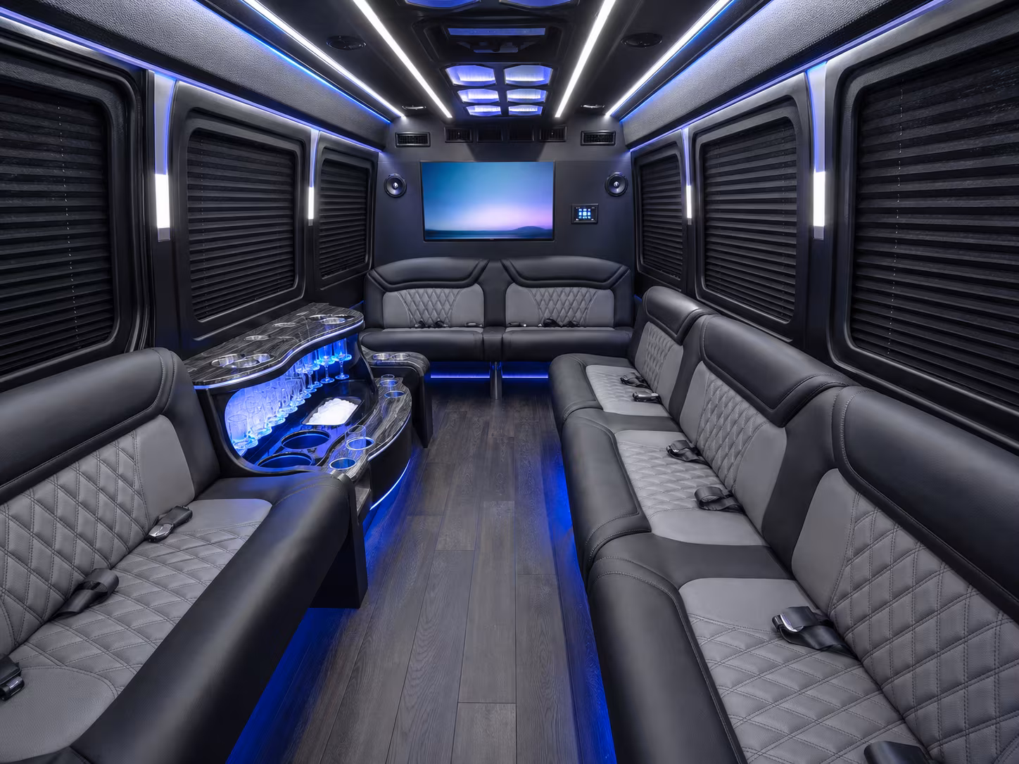 canton 50 passenger party bus inside