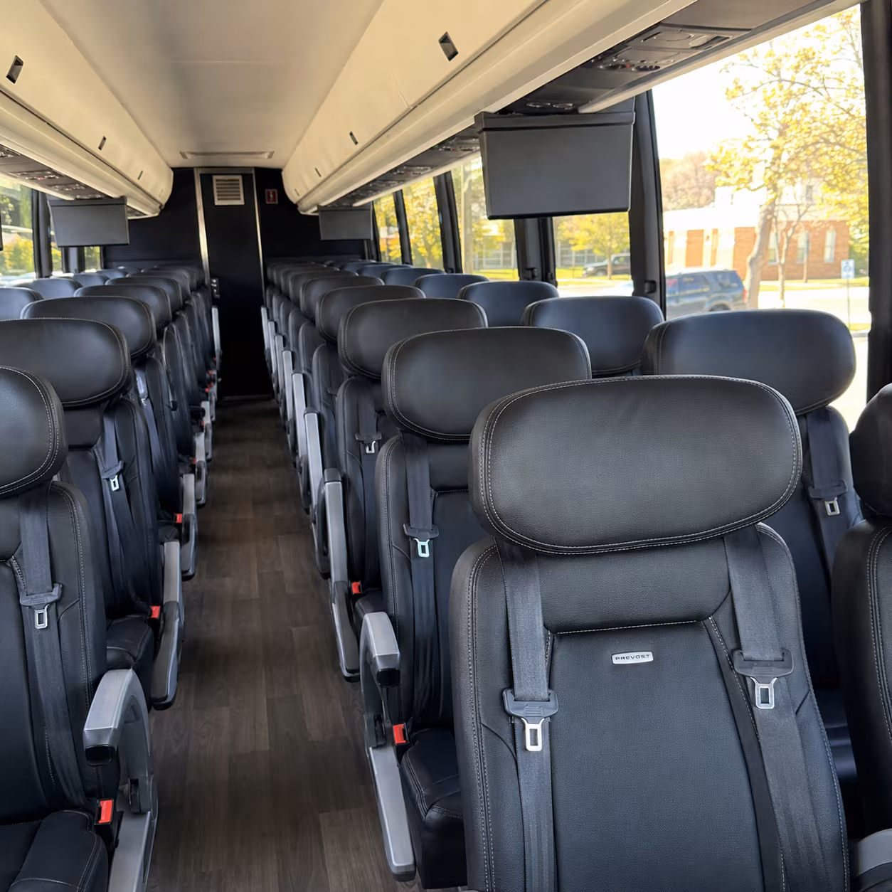 canton charter bus rental interior